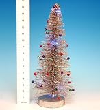 Outdoor Living : Table Top Silver Glitter Xmas Tree With Led Lights - Battery-Op (780050)