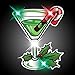 Light Up Christmas Martini Flashing Blinking LED Body Light Lapel Pins (5-Pack)