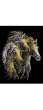 Gold Foil Engraving Art Horses