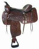 DOUBLE T Close Contact Floral Tooled Western Pleasure Saddle
