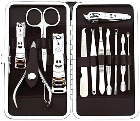 SUEMA® Nail Care Set, Luxury Full-function Nail Clipper Nail Care Personal Manicure Pedicure Set, Travel &amp; Grooming Kit with Leather Case (12 in 1)