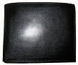 Mens / Teen Boys Authentic Leather Bi-Fold Wallet with 3 ID Windows ( Black ) - New !