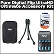 Ultimate Accessory Kit For The Pure Digital Flip UltraHD Camcorder 3rd Generation FVU32120B, U32120W NEWEST MODEL Includes Slim Protective Hard Case + Mini Tripod + 4 AAA Batteries And Charger + More Ultimate Accessory Kit For The Pure Digital Flip UltraHD Camcorder 3rd Generation FVU32120B, U32120W NEWEST MODEL Includes Slim Protective Hard Case + Mini Tripod + 4 AAA Batteries And Charger + More