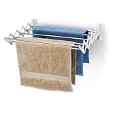 Polder Wall-Mount 24-Inch Accordion Clothes Dryer, Stainless/White