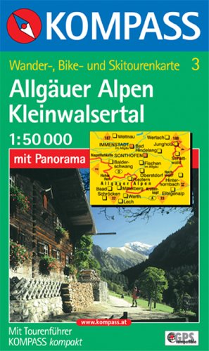City Travel Guides Discounted  Bücher : Kompass Karten, Allgäuer Alpen, Kleinwalsertal: Wander-, Bike- und Skitourenkarte. Mit Panorama