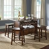 Cabin Fever Formal 5 Piece Center Island Dining Set in Bistro Brown