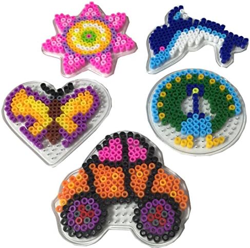 Fuser Beads Pegboards 5 Pack. Creating Designs From Fused Beads. Compatible with Other Bead Kits Such As Perler - Hama