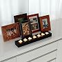 Teak 7-tealight Candle Holder