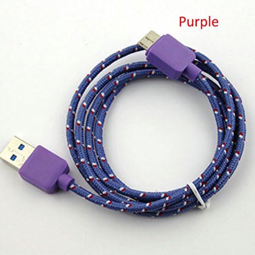 Pengaz Braided 3ft Micro USB 3.0 Charger Sync Data Cable (Purple)