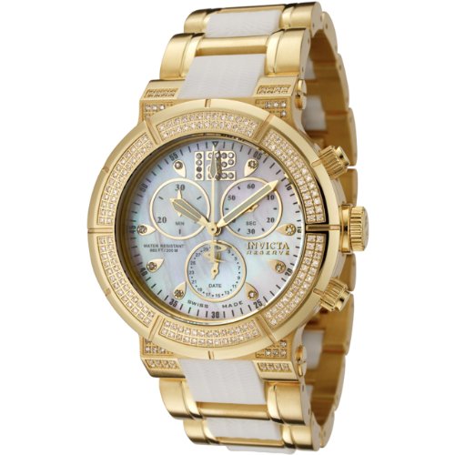 Invicta Women's 0184 Reserve Collection Chronograph Diamond Accented 18k Yellow Gold-Plated Watch