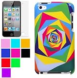 Fashion Design Cover for iPod touch 4th gen for New Ipod Touch 4th Generation with Camera Suitable for 8G 32G 64G + New Ipod Touch 4G Clear Screen Protector , Pop Square