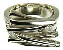 Silver Ladies Multi Row Square Ring