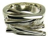 Image of Silver Ladies Multi Row Square Ring