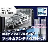 【パナソニック・クラリオン・サンヨー SANYO製　他多数】ゴリラ対応/地デジ/フルセグ対応　フィルムアンテナ4個フルセット