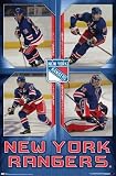 New York Rangers NHL Team Poster Print featuring Scott Gomez, Jiromir Jagr, Chris Drury and Henrik Lundquist