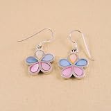 Flower Earrings Sterling Silver Mother of Pearl