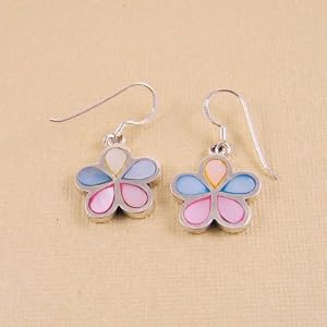 Click here to buy Flower Earrings Sterling Silver Mother of Pearl by  .