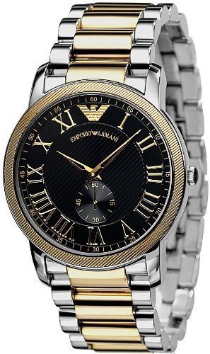 Armani Classic Collection Two-tone Steel Black Dial Men's watch #AR0466