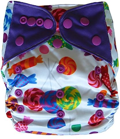 Ecoable Reusable Waterproof Pul Cloth Diaper Cover, Candy