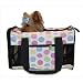 Dog Cat Multi Color Dot Pet Carrier Travel Bag Airline Approved