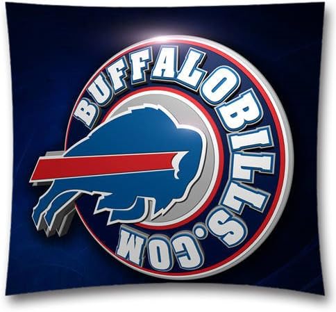 AM Personalized NFL Buffalo Bills Teams Cotton Square Decorative Throw Pillow Covers for Couch Sofa and Bed 18x18 Inch (45x45 cm) Footbal Theme 296