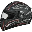 AFX Wave Adult FX-100 Street Bike Racing Motorcycle Helmet w/ Free B&F Heart Sticker Bundle - Flat Black