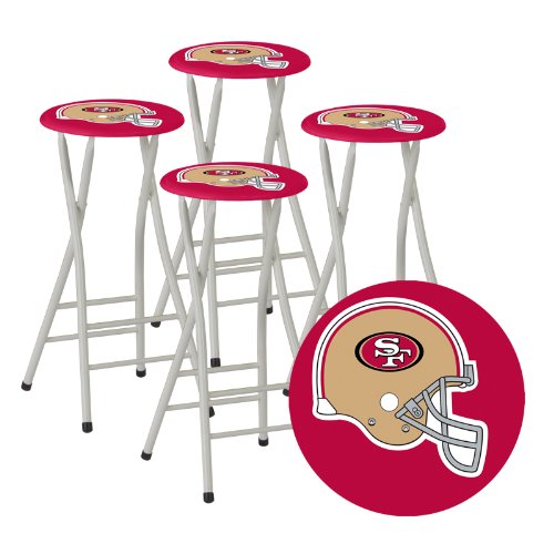 Best of Times NFL Bar Stools, San Francisco 49ers, Set of 4 Furniture Chairs Folding Chairs
