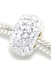 ICYROSE 925 Sterling Silver "Clear Crystals" Charm Bead