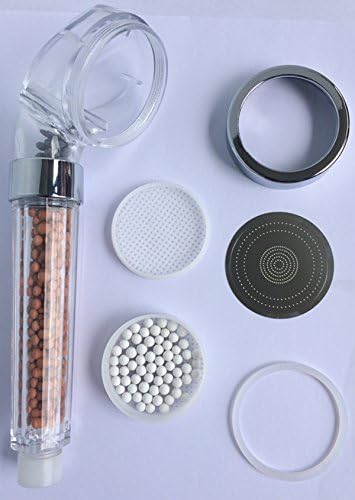 Kingplast Filtration Shower Head for Dry Skin &amp; Hair High Pressure Water Saving lonic Handheld Shower head,Minerals ball