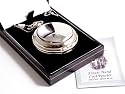 Solid pewter fronted mechanical skeleton pocket watch - plain design