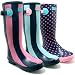 New Womens Pink Spot Festival Wellies Wellington Boots Sz US 9