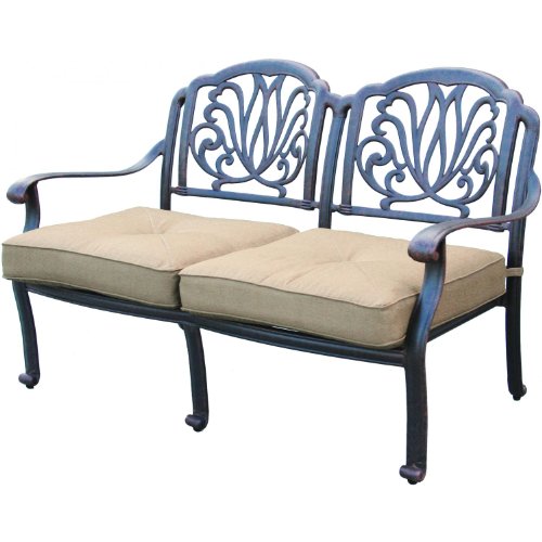 Darlee Elisabeth Cast Aluminum Deep Seating Patio Loveseat - Antique Bronze