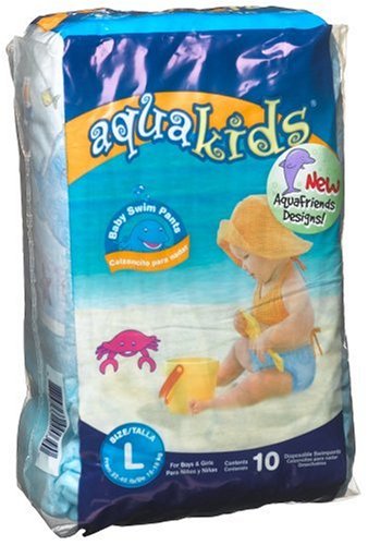 Aquakids Swim Pants for Boys & Girls, Large Size, 32-40 Pounds (80-Count Swim Pants)