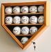 14 Baseball Display Case Cabinet Holder Wall Rack Home Plate Shaped w/98% UV Protection- Lockable