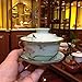 Chinese Style Celadon Gaiwan Teacup/ Coffee Cup (Hand Painted/lotus)