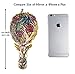 Ivenf Large Size Vintage Foldable Metal Handheld Oval Make-Up Mirror, Peacock Couple In Woods, Rose Copper