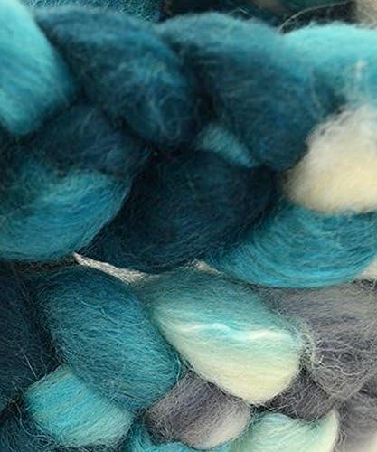 SweetGeorgia BFL+Silk Hand Dyed Spinning Fiber- Stormchaser