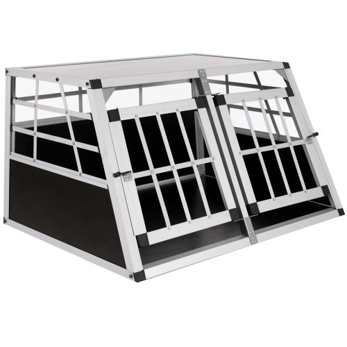 Cage box caisse de transport chien mobile aluminium XXL double