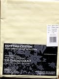 Homescapes - 330 Thread Count - ( Non - Twisted Yarn ) Ultrasoft - Cream ( With Satin Stripe ) Duvet Cover and 2 Pillowcase Set - Double - 100% Egyptian Cotton Percale - Anti Dust Mite