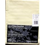 330 Thread Count - ( Non - Twisted Yarn ) Ultrasoft - Cream ( With Satin Stripe ) Duvet Cover and Pillowcase Set - 100% Egyptian Cotton Percale - Anti Dust Mite
