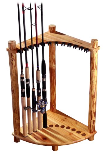 Rush Creek Log Cabin Style Corner Rod Rack