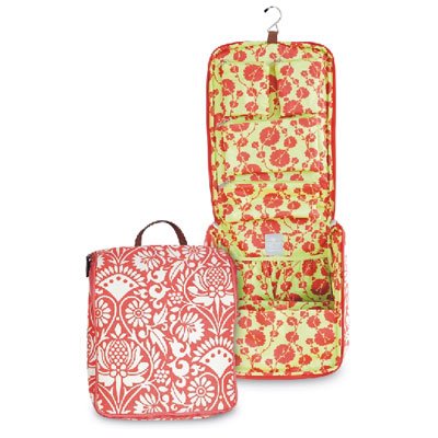Sweet traveler ulitmate toiletry bag by Amy Butler for Kalencom - sari flowers tomato