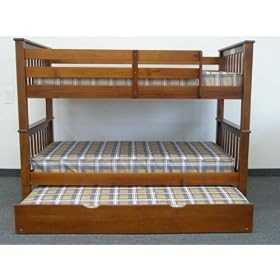 Bunk Bed Twin over Twin Mission style in Expresso with Twin Trundle