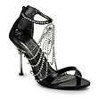 4 Inch Women's Sexy High Heel Shoes Sandals With Rhinestone Black