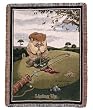 Whimsical Golfer Putting Golf Tapestry Throw 40" x 50"