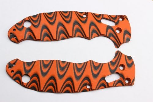 Grooved G10 Black/Orange Scales for Spyderco Manix 2