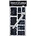 50 Fancy Rectangle Chalkboard Sticker Variety Pack with Chalk Pen in 4 Label Sizes