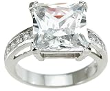 925 Sterling Silver Princess Cut CZ Ring