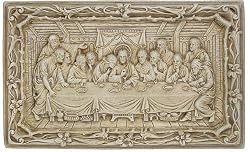 Last Supper Wall Relief, Stone Finish