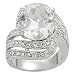 Tressa Silvertone Oval and Round-cut Cubic Zirconia Ring